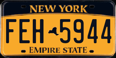 NY license plate FEH5944