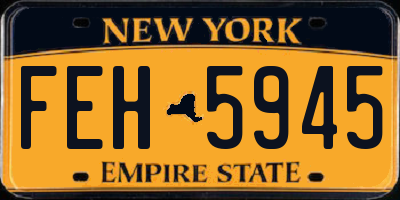 NY license plate FEH5945
