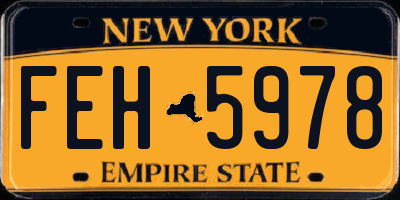 NY license plate FEH5978