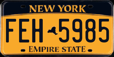 NY license plate FEH5985