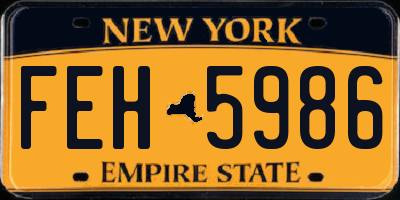 NY license plate FEH5986