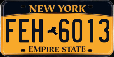 NY license plate FEH6013