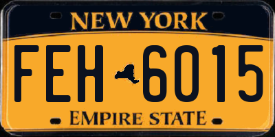 NY license plate FEH6015