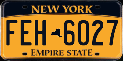NY license plate FEH6027