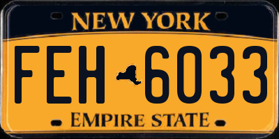 NY license plate FEH6033