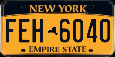 NY license plate FEH6040