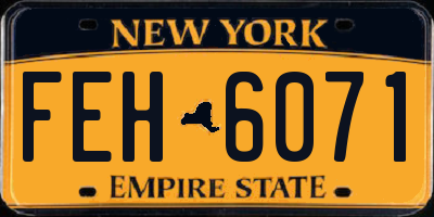 NY license plate FEH6071