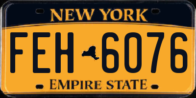NY license plate FEH6076