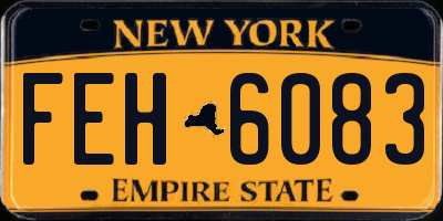 NY license plate FEH6083