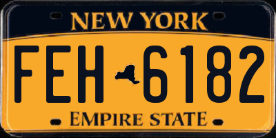 NY license plate FEH6182