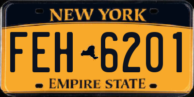 NY license plate FEH6201