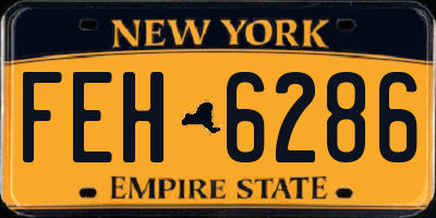 NY license plate FEH6286