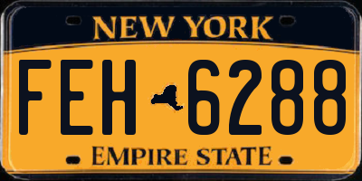 NY license plate FEH6288
