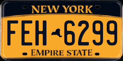 NY license plate FEH6299