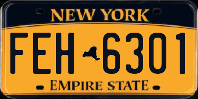 NY license plate FEH6301
