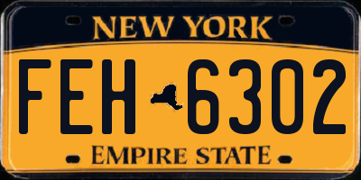 NY license plate FEH6302