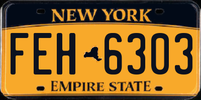 NY license plate FEH6303