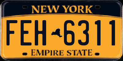 NY license plate FEH6311