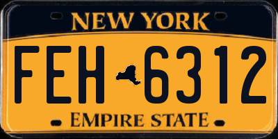 NY license plate FEH6312
