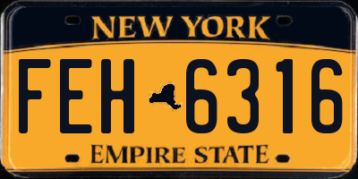NY license plate FEH6316