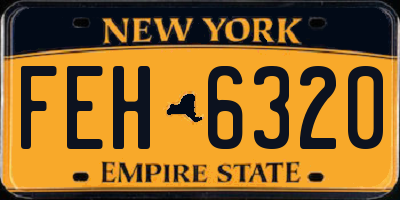NY license plate FEH6320