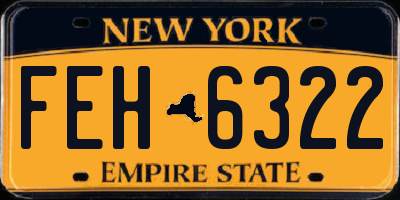 NY license plate FEH6322