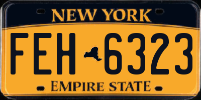 NY license plate FEH6323