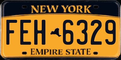 NY license plate FEH6329