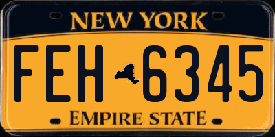 NY license plate FEH6345