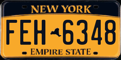 NY license plate FEH6348