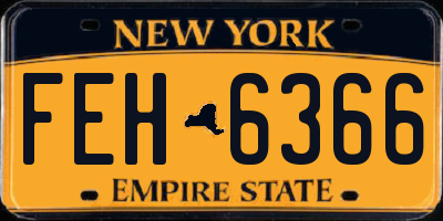 NY license plate FEH6366
