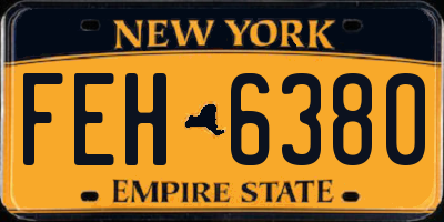 NY license plate FEH6380