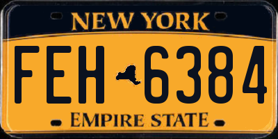 NY license plate FEH6384
