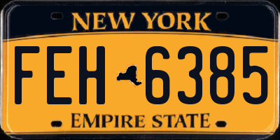 NY license plate FEH6385