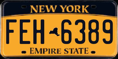 NY license plate FEH6389