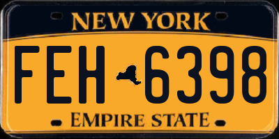 NY license plate FEH6398
