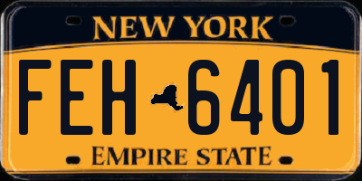 NY license plate FEH6401