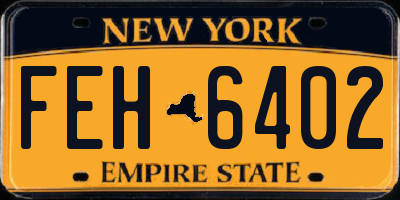 NY license plate FEH6402