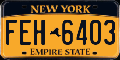NY license plate FEH6403