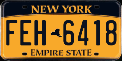 NY license plate FEH6418