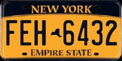 NY license plate FEH6432