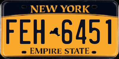 NY license plate FEH6451