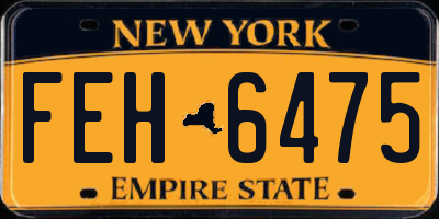 NY license plate FEH6475