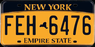 NY license plate FEH6476