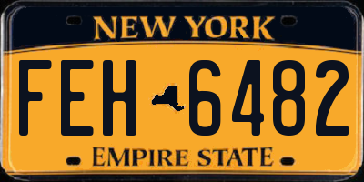 NY license plate FEH6482