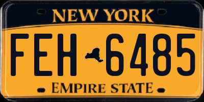 NY license plate FEH6485