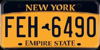 NY license plate FEH6490
