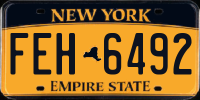 NY license plate FEH6492