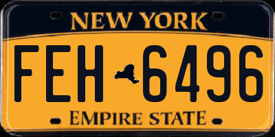 NY license plate FEH6496