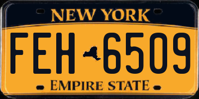 NY license plate FEH6509